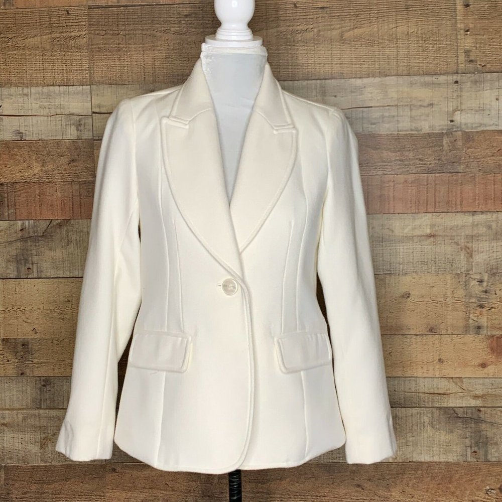 Focus 2000 White Sports Dress Coat Blazer Jacket 6